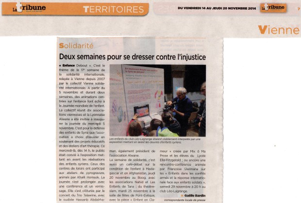 article Tribune de Vienne 14 novembre 2014