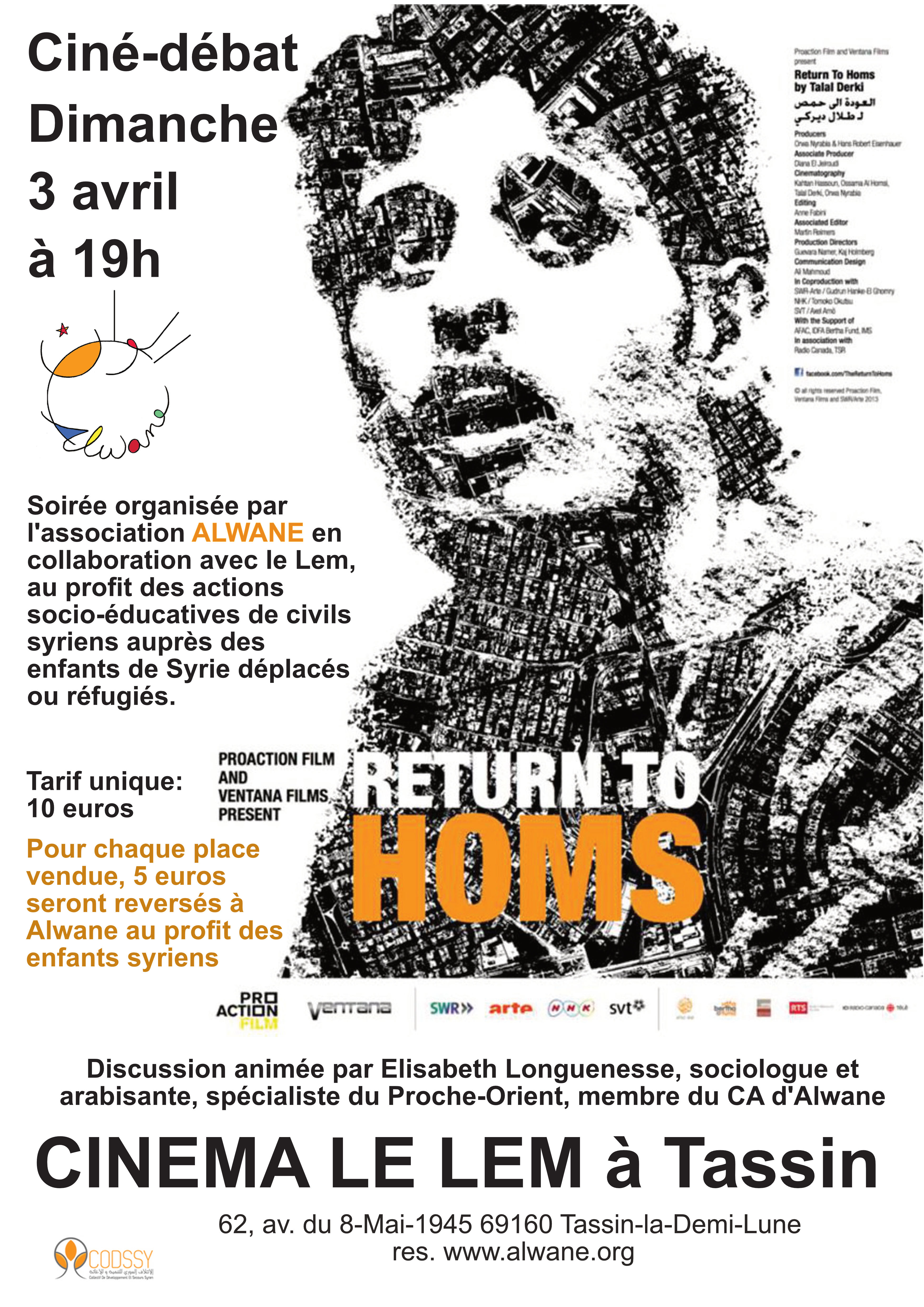 Ciné-débat "Retour à Homs" au cinéma Le Lem