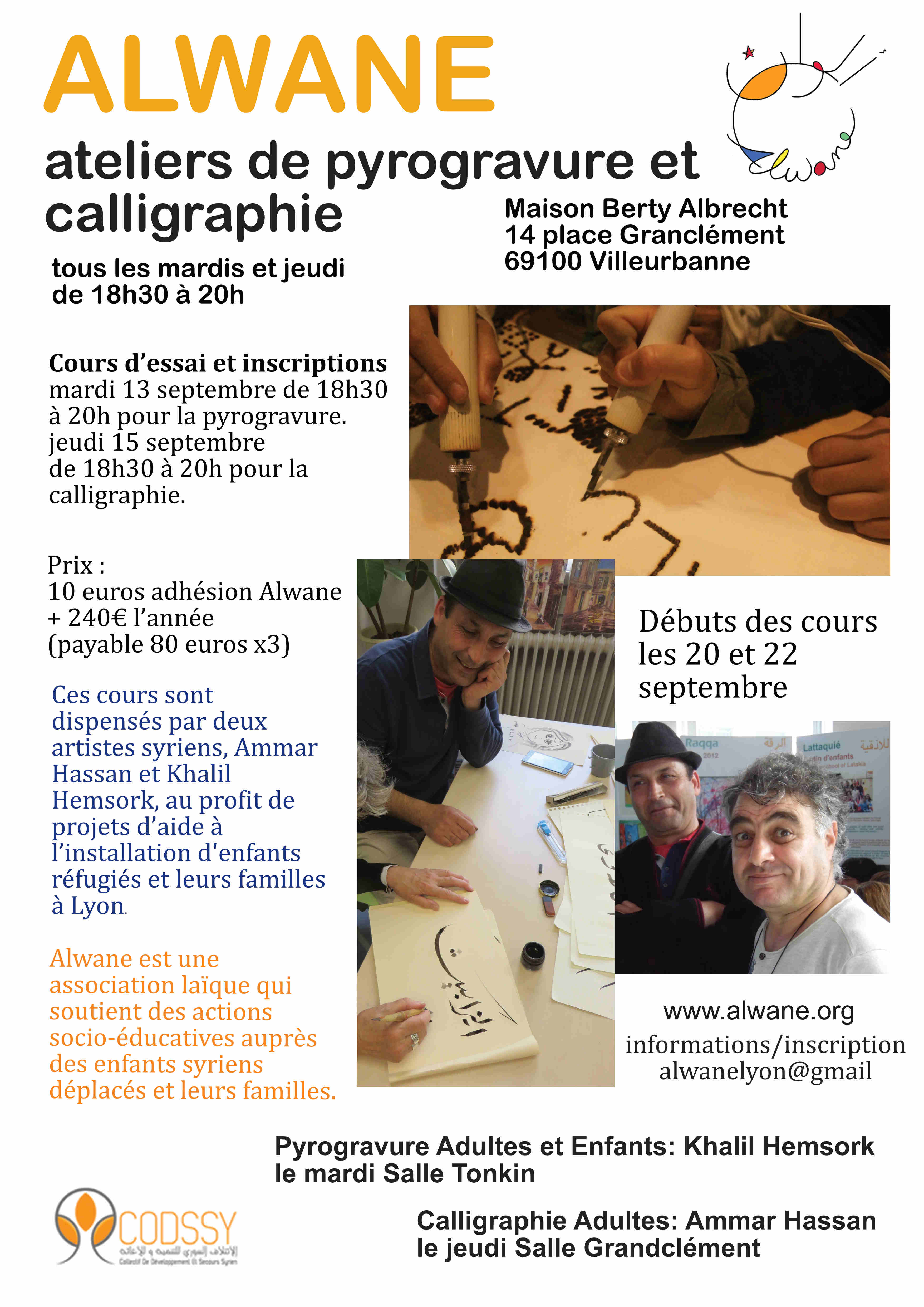 Activité 2016 ateliers de pyrogravure et de calligraphie