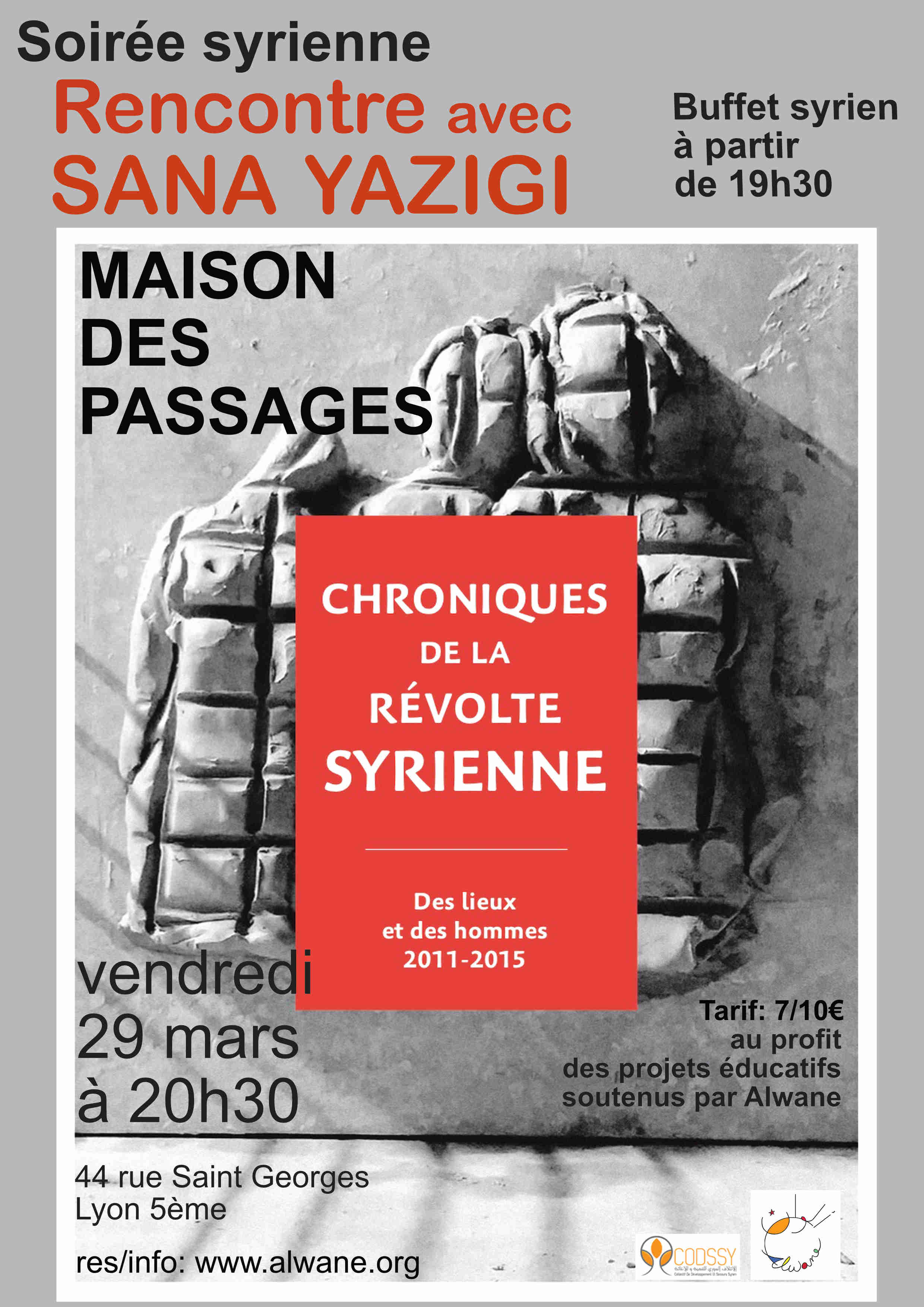 "Chroniques de la révolte syrienne" Rencontre avec Sana Yazigi