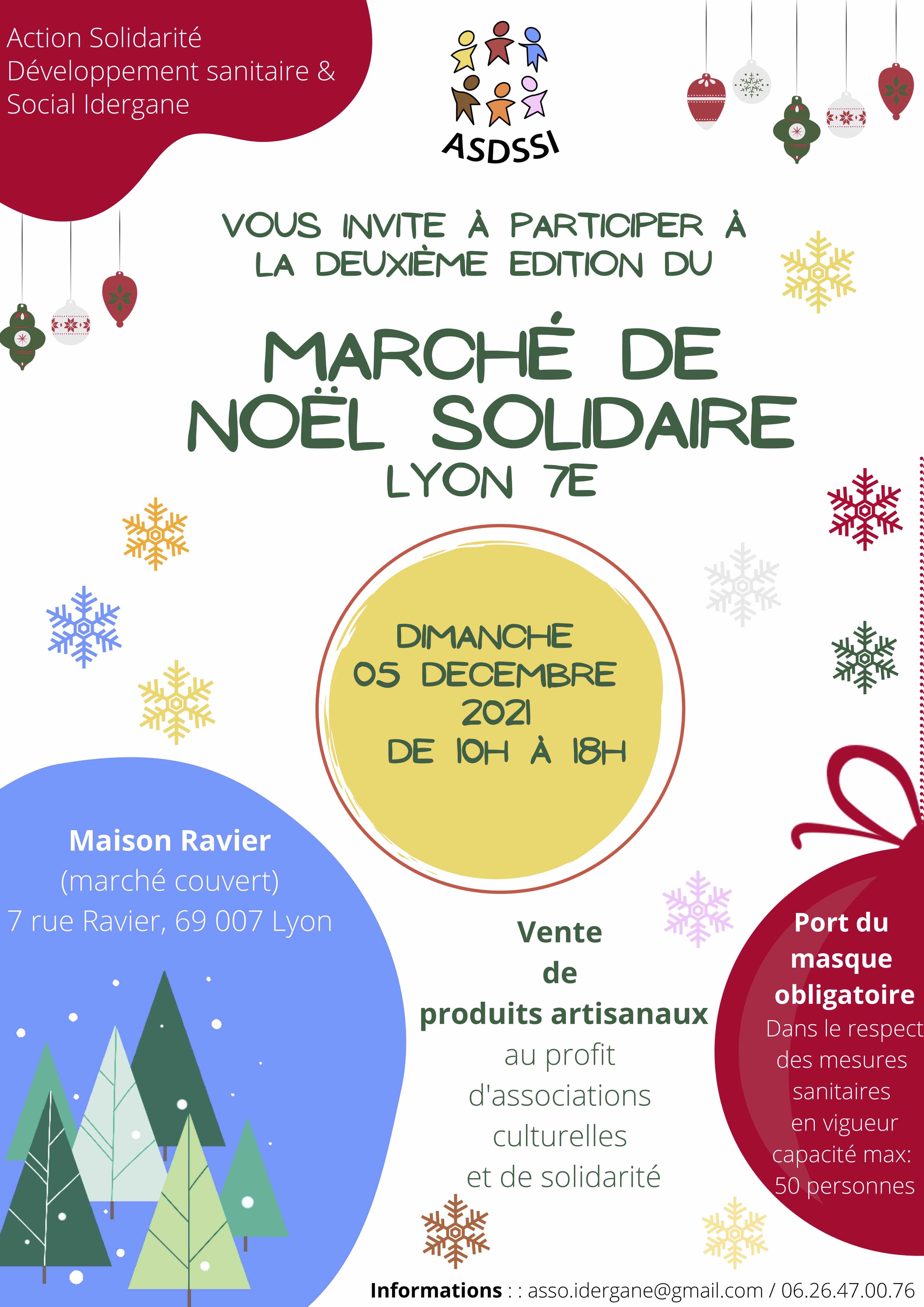 Marché de Noël associatif et solidaire organisé par l'ASDSSI