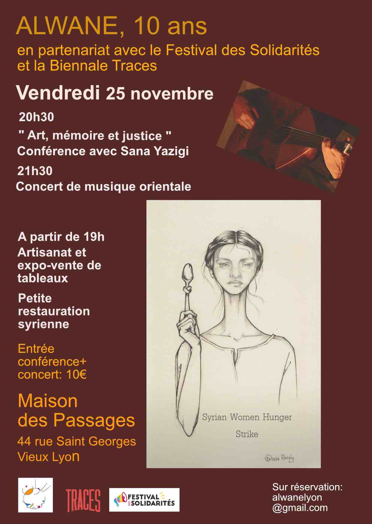 Alwane, 10 ans: Conférence avec Sana Yazigi et concert